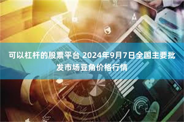 可以杠杆的股票平台 2024年9月7日全国主要批发市场豆角价格行情