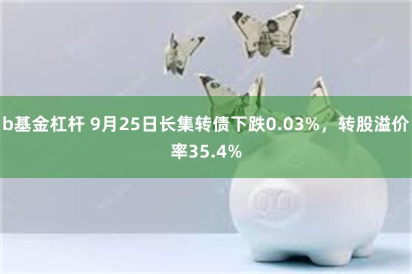 b基金杠杆 9月25日长集转债下跌0.03%，转股溢价率35.4%