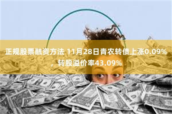 正规股票融资方法 11月28日青农转债上涨0.09%，转股溢价率43.09%